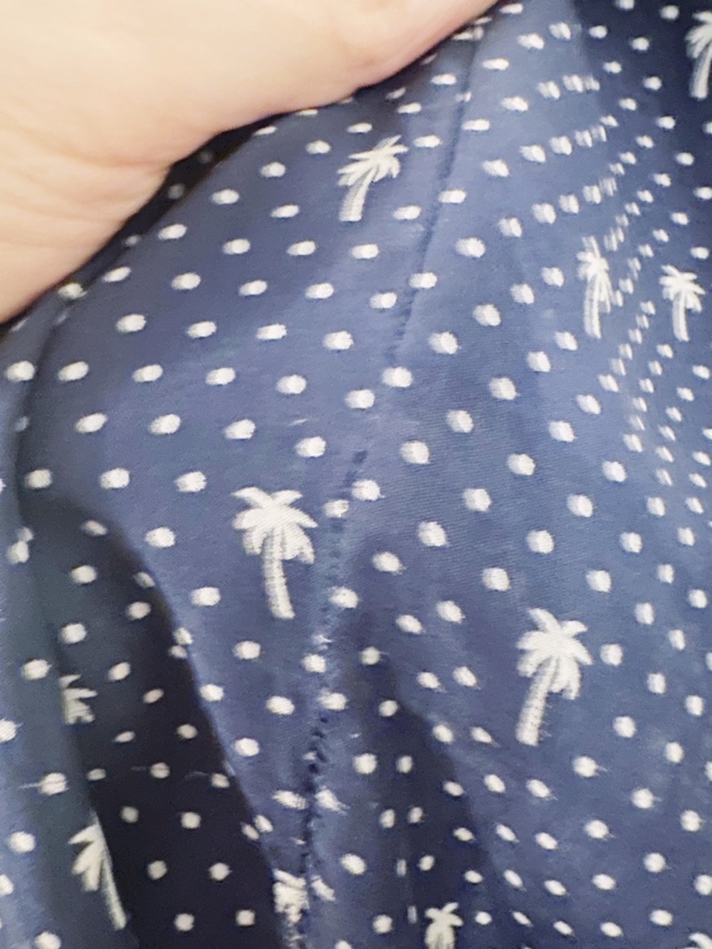 HVN by Harley Viera-Newton Polka Dot Palm Tree Silk Maxi Sleeveless Dress Navy - Picture 2 of 6